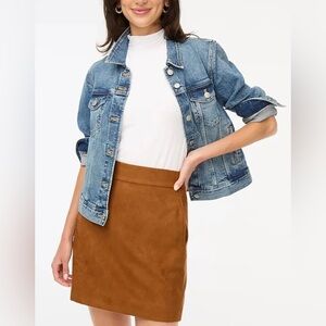 J.Crew Suede A-Line Mini Skirt | Tan Camel Neutral Fall Staple